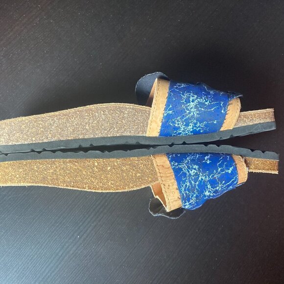 QURQ BLUE OVERSIZED BOW WOMAN'S SLIDES-  size 8 - Picture 3 of 8